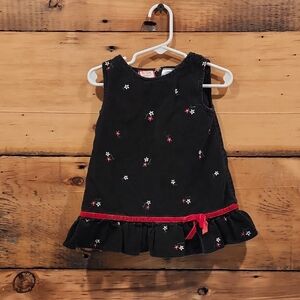 baby togs kidswear Black and Red Ruffled Corduroy Dress
